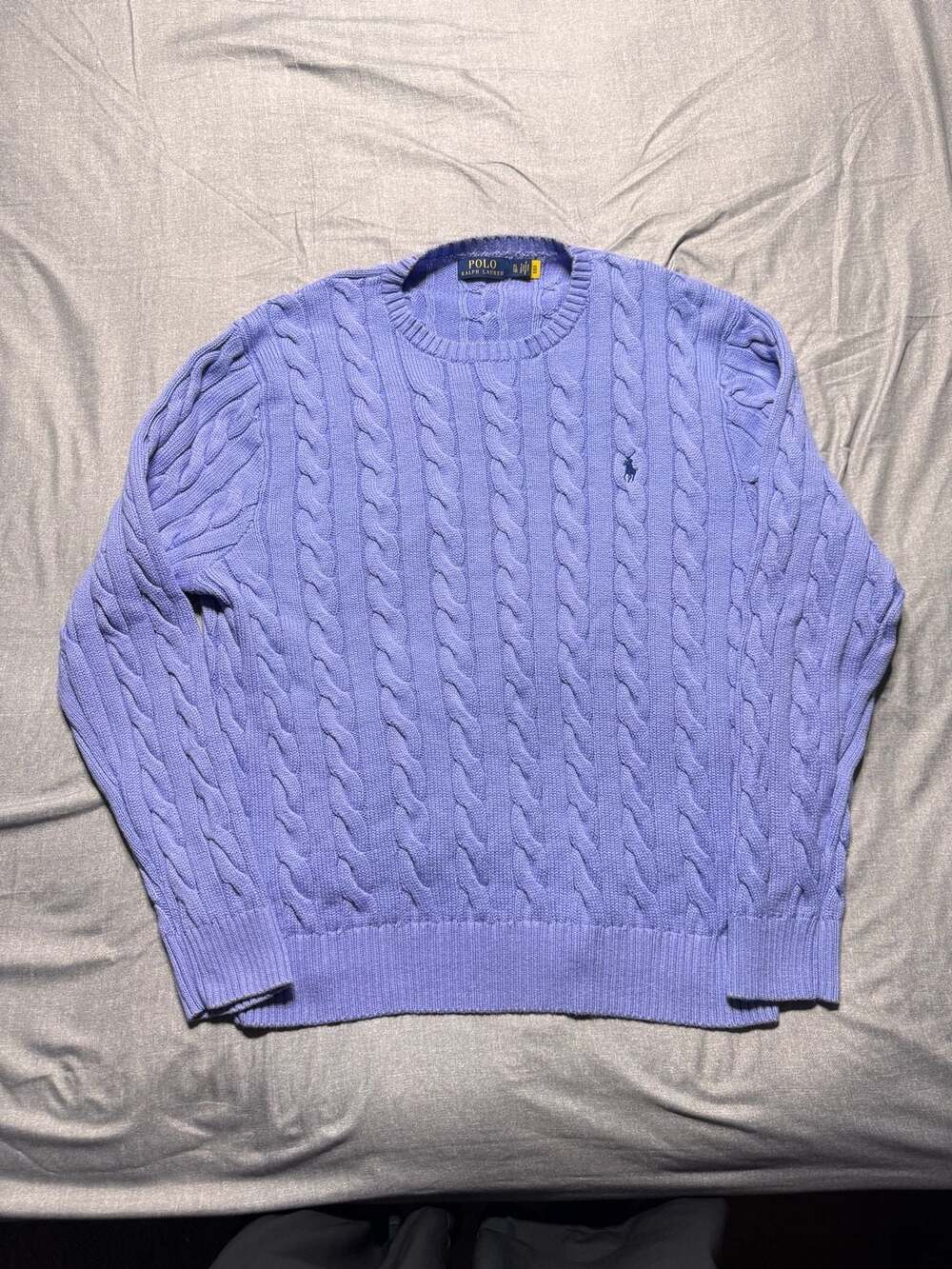 Polo Ralph Lauren Cable Knit Cotton Sweater Men’s XL Blue